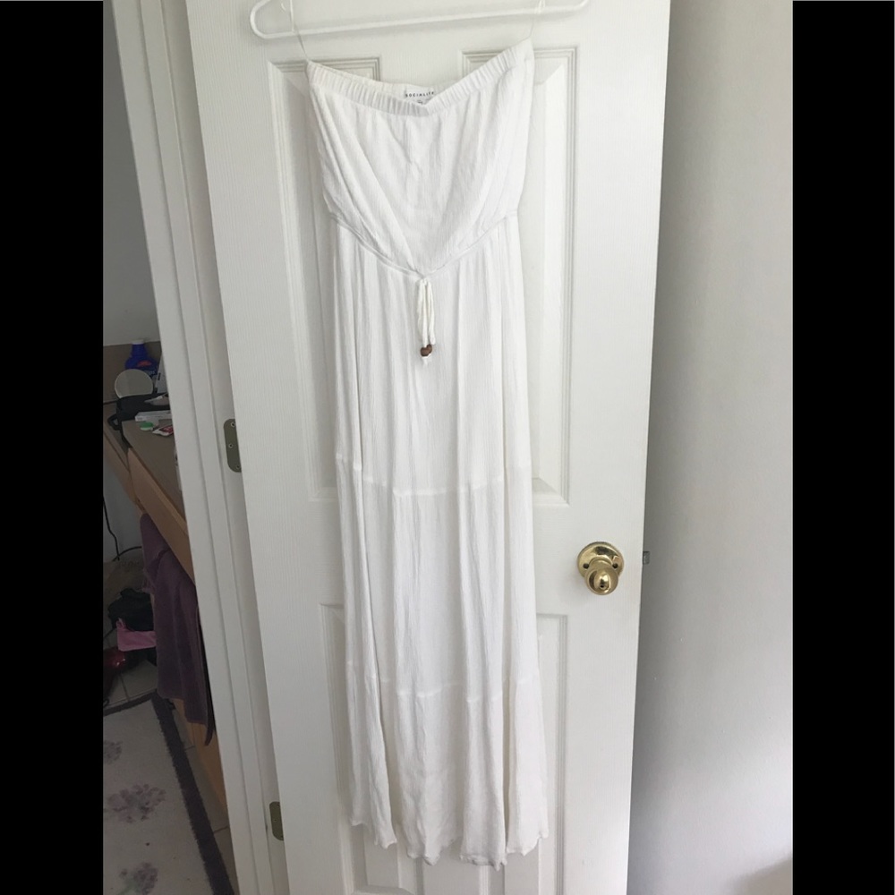 White Strapless Maxi